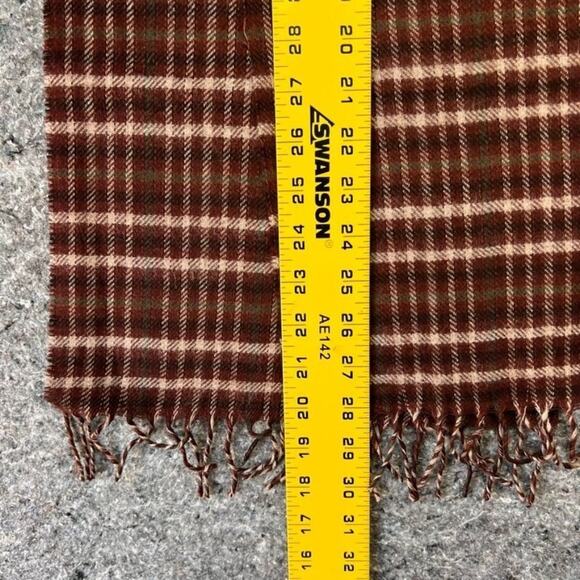 Plaid Scarf Unisex 100% Lambswool 12" X 56'' Unbranded Vintage - Picture 2 of 5